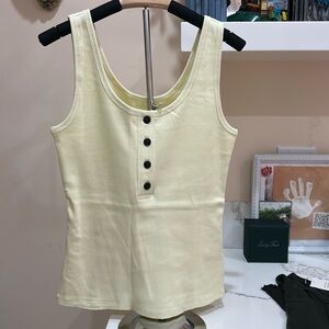 Everlane Light Yellow Button-Front Tank Top
